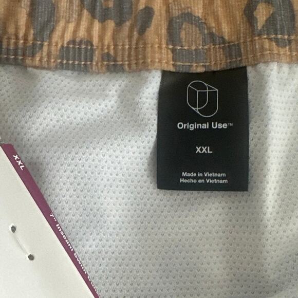 Men’s faded leopard swim trunks shorts Sz XXL NWT fresh look lightweight - Picture 6 of 6